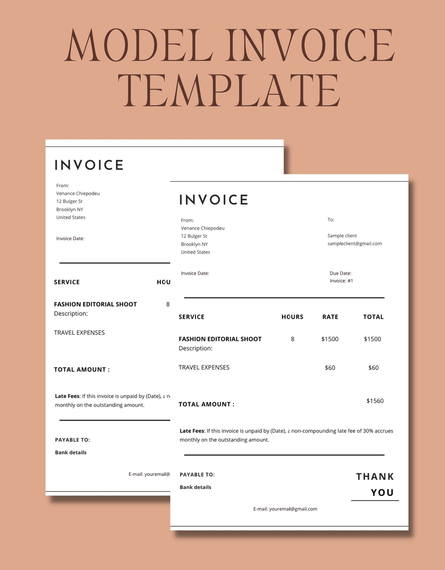 Freelance Model Invoice Template